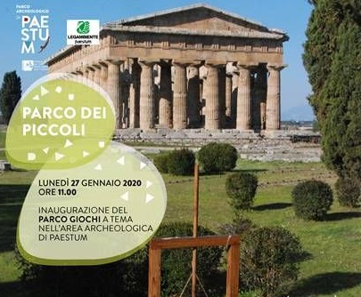  Inaugurazione a Paestum il 27 gennaio, nasce il Parco dei Piccoli