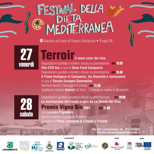  Festival Dieta Mediterranea: V Premio Vigna Bio, 20 cantine e 50 vini biologici e biodinamici in concorso