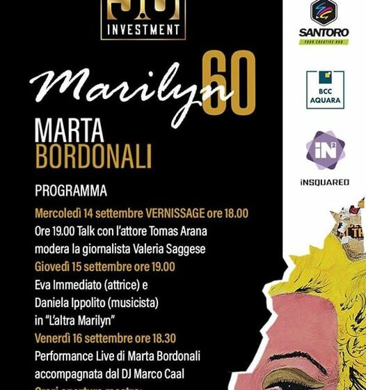  A Bari, “Marilyn ’60”: dal 14 al 17 settembre a Spazio Murat la mostra di Marta Bordonali