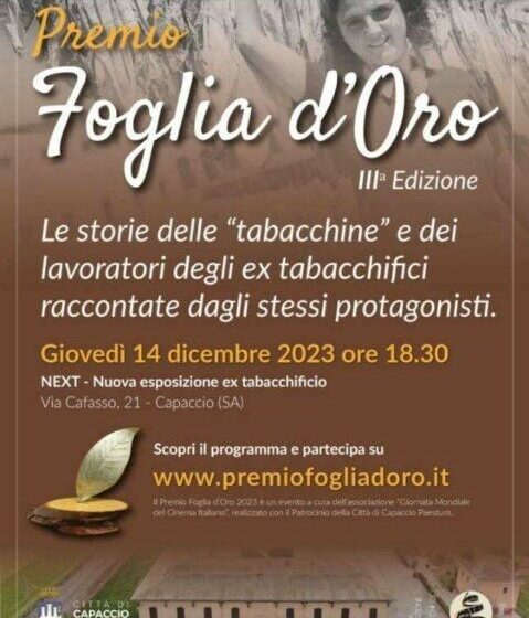  A Paestum la terza edizione del Premio Foglia d’Oro