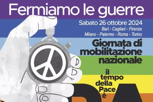  26 Ottobre, Giornata Mondiale contro le Guerre, pacifisti in sette piazze italiane “Fermiamo le guerre, il tempo della Pace è ora”